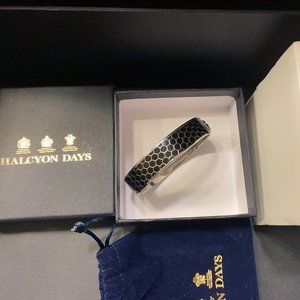 Halcyon Days Honeycomb Palladium Hinged Bangle
